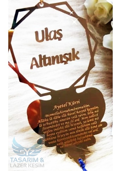 Kişiye Özel Ayetli Pleksi Oto Dikiz Ayna Süsü fiyatları