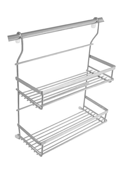İkili Mutfak Baharatlık Rafı Paslanmaz Çelik - mabello
