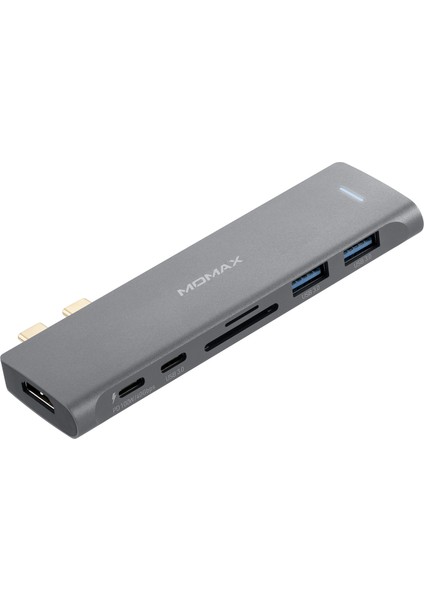 Onelink 7 In 1 Dual Usb-C Hub Çevirici Koyu Gri