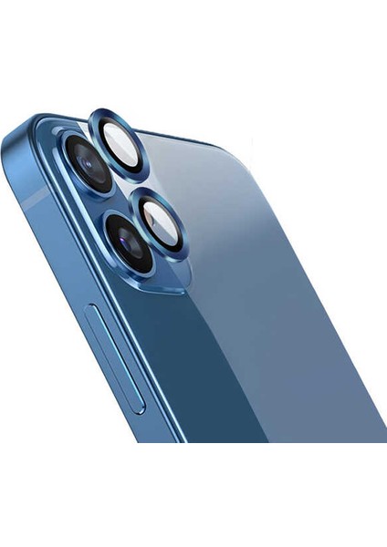Apple iPhone 12 Kamera Metal Cam Lens Koruyucu Mavi