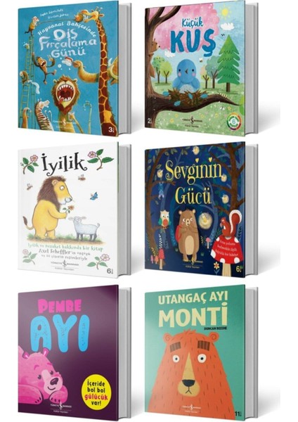 Diş Fırçalama Günü - İyilik - Küçük Kuş - Pembe Ayı - Sevginin Gücü - Utangaç Ayı Monti - 6'lı Set