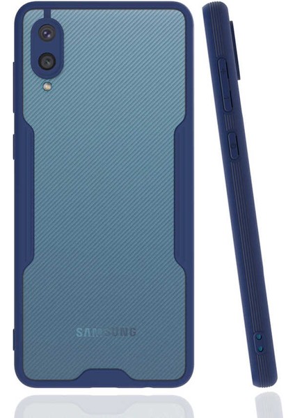 Samsung Galaxy A02 Kılıf Kenar Renkli Kamera Korumalı Mat Kapak Lacivert
