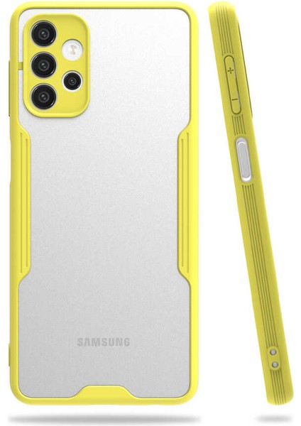 Samsung Galaxy A32 4g Kılıf Kenar Renkli Kamera Korumalı Mat Kapak Sarı