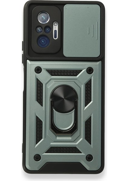Xiaomi Redmi Note 10 Pro Kılıf Lens Korumalı Zırh Case Yeşil