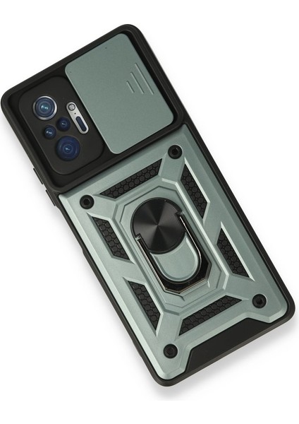 Xiaomi Redmi Note 10 Pro Kılıf Lens Korumalı Zırh Case Yeşil