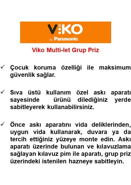 Siyah Set Multi-Let 2'li Topraklı Çocuk Korumalı Grup Priz -3 Metre + 3'lü Yonca Fiş-Priz