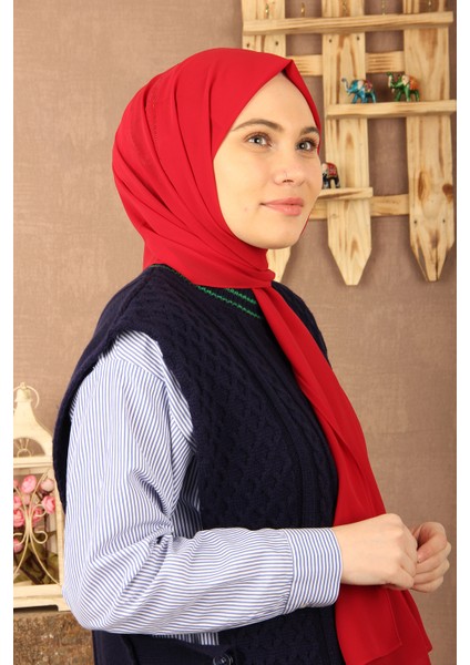 Kırmızı Invee 2695 Şifon Şal modelleri