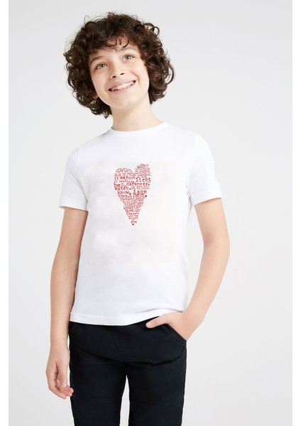 Charles Bukowski Heart Your Life Is Baskılı Unisex Çocuk Beyaz Tshirt