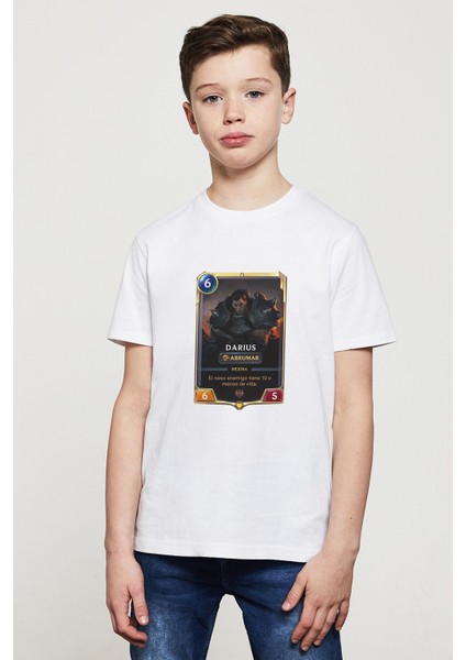Darius Abrumar Baskılı Unisex Çocuk Beyaz T-Shirt