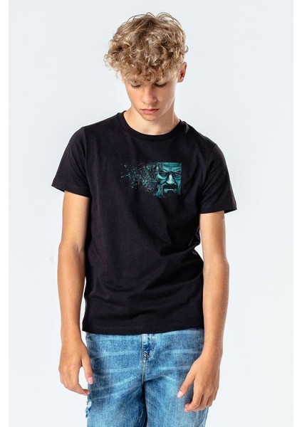 Breaking Bad In The Car Baskılı Unisex Çocuk Siyah T-Shirt