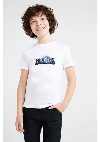 Heroes Of The Storm Promo Heroes Baskılı Unisex Çocuk Beyaz T-Shirt