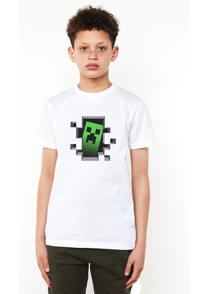 Minecraft Server Mieten Die Besten Hoster Baskılı Unisex Çocuk Beyaz T-Shirt