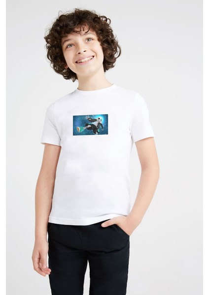 Underswap Sans Baskılı Unisex Çocuk Beyaz T-Shirt