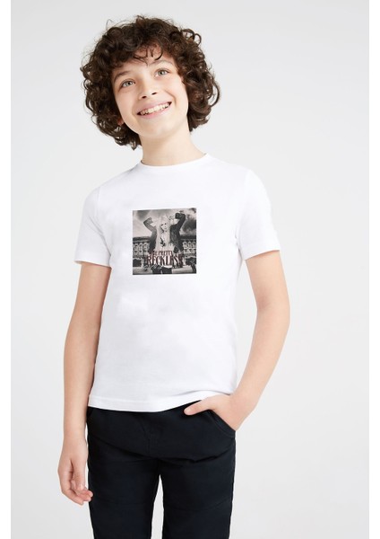 The Pretty Reckless Light Me Up Baskılı Unisex Çocuk Beyaz T-Shirt