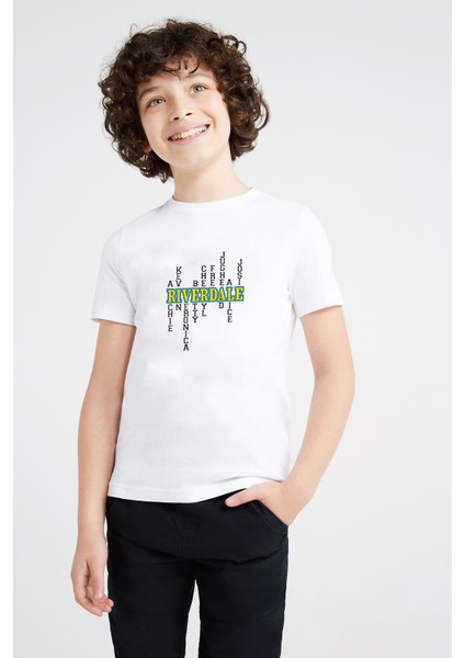 Riverdale Riverdale & Character Names Baskılı Unisex Çocuk Beyaz Tshirt