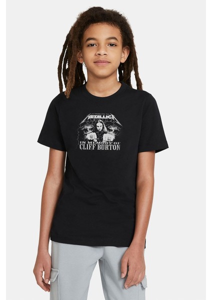 Metallica For Whom The Bell Tolls Baskılı Unisex Çocuk Siyah T-Shirt