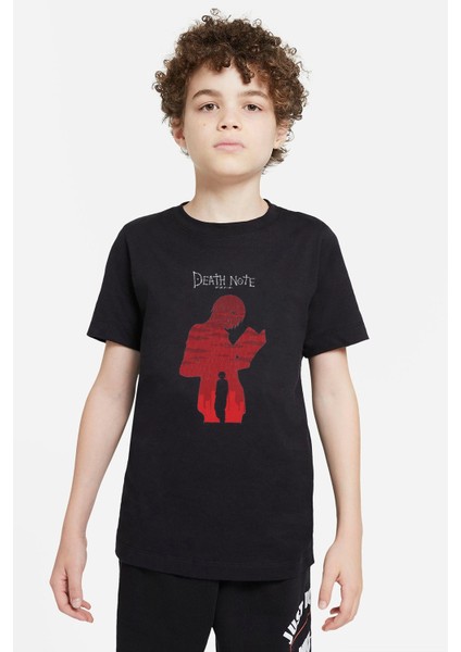 Death Note Baskılı Unisex Çocuk Siyah T-Shirt