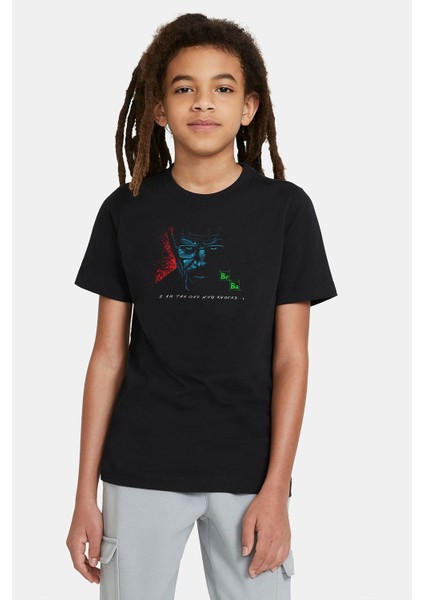 Breaking Bad Iam The One Who Baskılı Unisex Çocuk Siyah T-Shirt