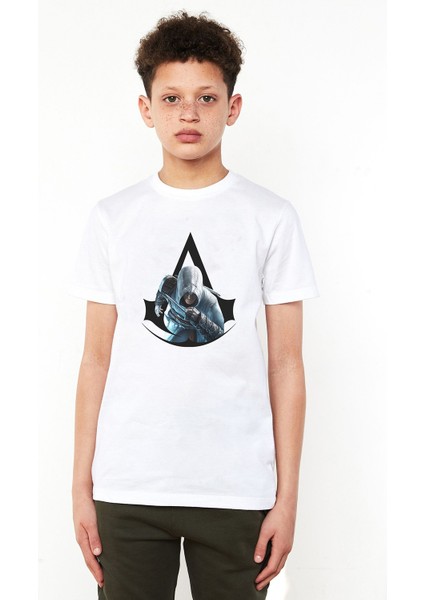 Assassins Creed Sanat Assassins Creed Baskılı Unisex Çocuk Beyaz T-Shirt