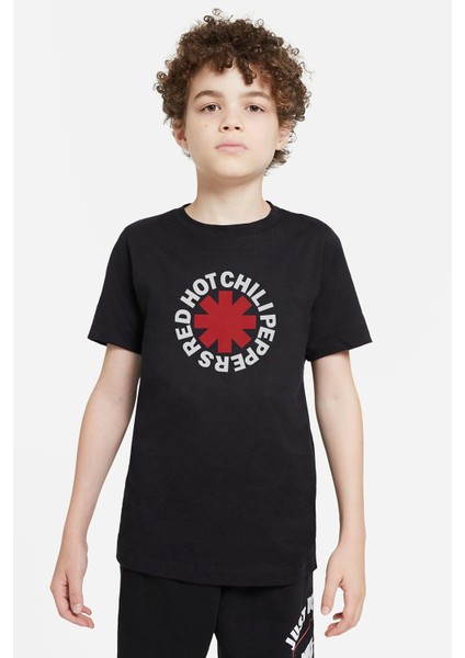 Red Hot Chilippers Baskılı Unisex Çocuk Siyah Tshirt