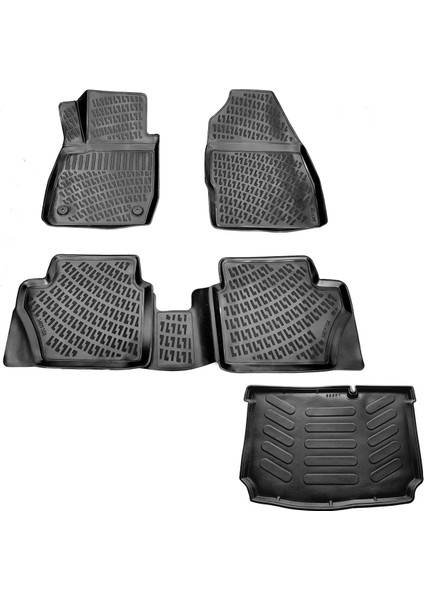 Ford Fiesta 3D Havuzlu Paspas + 3D Bagaj Havuzu 2018 Sonrası-Caraks Marka