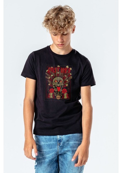 Guns N'roses Metal Rock Müzik Music Baskılı Unisex Çocuk Siyah T-Shirt