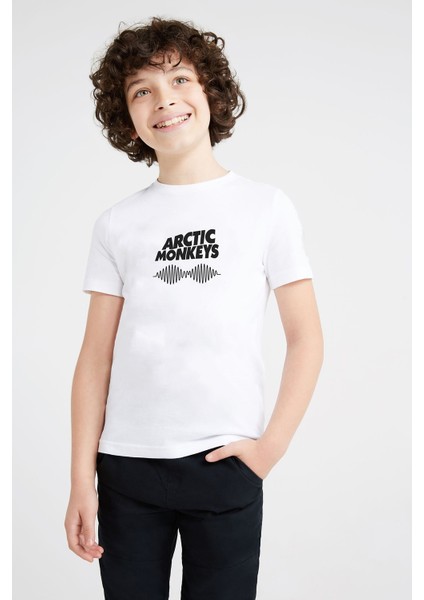 Monkeys Sheffield Suck It And See Baskılı Unisex Çocuk Beyaz Tshirt