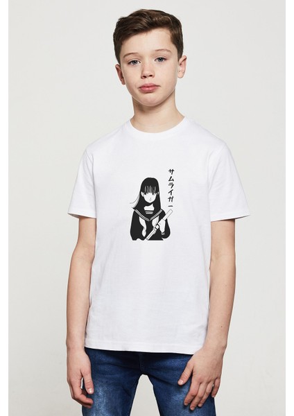 Wascbn Baskılı Unisex Çocuk Beyaz T-Shirt