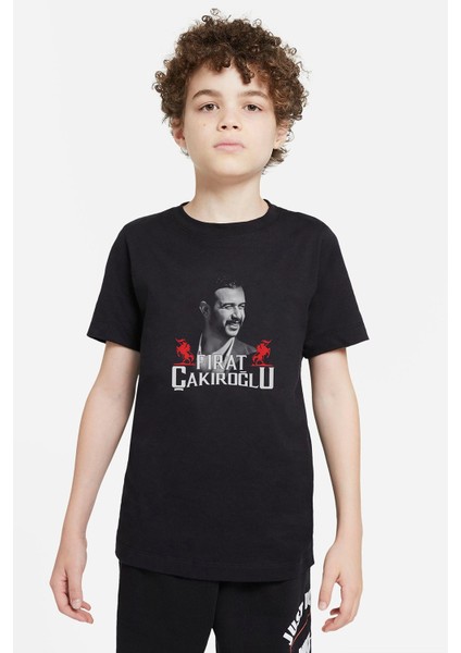 Firat Çakiroğlu Baskılı Unisex Çocuk Siyah T-Shirt