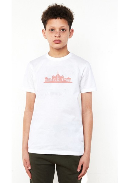 Silhouette Rome Baskılı Unisex Çocuk Beyaz T-Shirt