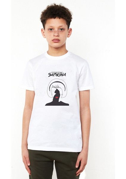 Chilling Adventures Of Sabrina Poster Baskılı Unisex Çocuk Beyaz T-Shirt