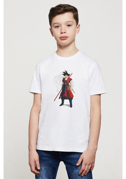 Anime Dragon Ball Ball Z Whis Baskılı Unisex Çocuk Beyaz T-Shirt