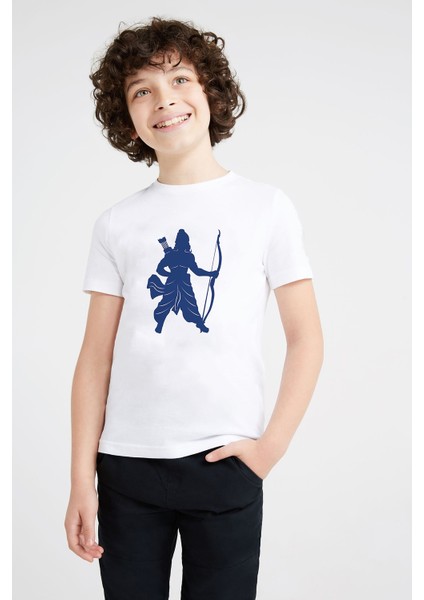 Silhouette Archery Baskılı Unisex Çocuk Beyaz T-Shirt