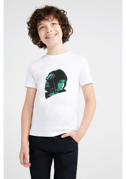 Leon & Mathilda Sevginin Gücü The Baskılı Unisex Çocuk Beyaz T-Shirt