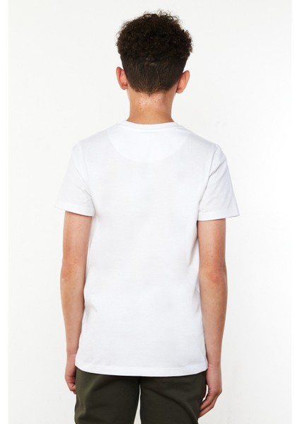 Silhouette Deer Baskılı Unisex Çocuk Beyaz Tshirt fiyatları