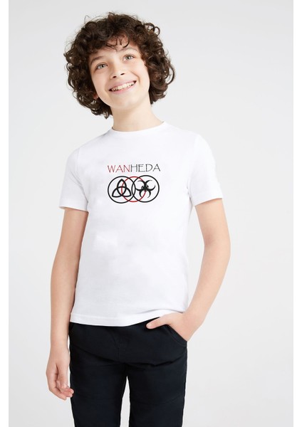 THE100 Wanheda Baskılı Unisex Çocuk Beyaz Tshirt