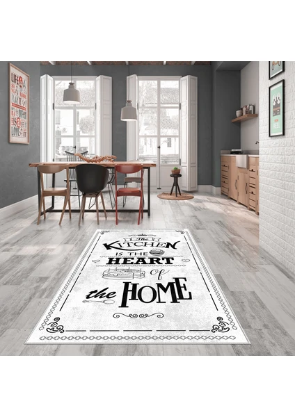 West Home Dijital Baskılı Yıkanabilir Kaymaz Taban Mutfak Halısı