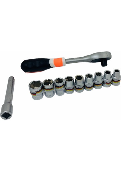 Profesyonel 12 Parça Cırcırlı Lokma Seti Standlı 8-22MM Cırcır Lokma Seti