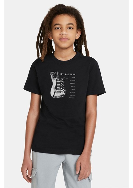 Eric Clapton Ain't Gone 'n' Give Baskılı Unisex Çocuk Siyah T-Shirt