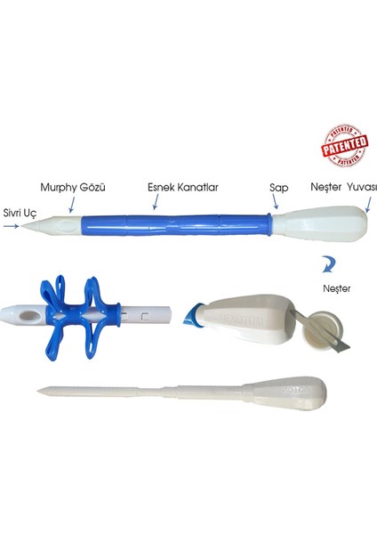 Rumenotom Umbrella Trocar 6'lı Set