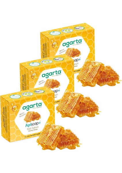 Agarta Doğal El Yapımı Ballı Sabun 100 gr X3 Adet