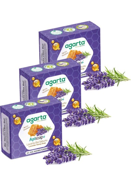 Doğal El Yapımı Lavanta Bal Sabunu 100 gr x 3 Adet