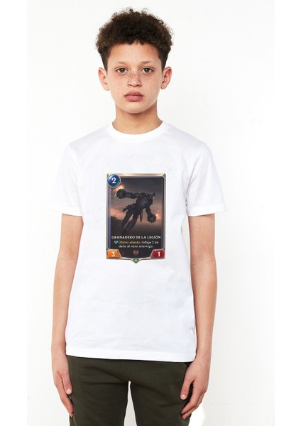 Granadero De La Legion Baskılı Unisex Çocuk Beyaz T-Shirt