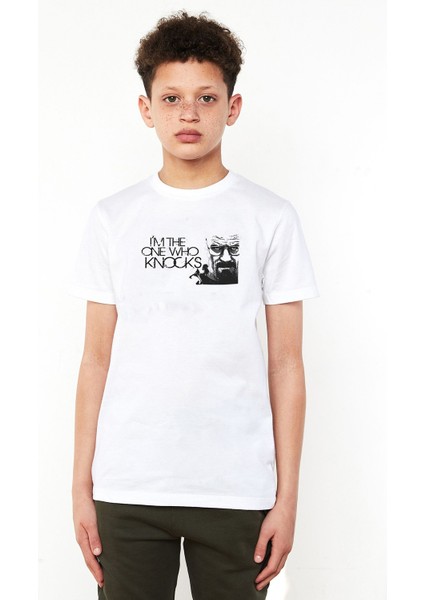 I Am One Breaking Bad Who Baskılı Unisex Çocuk Beyaz T-Shirt