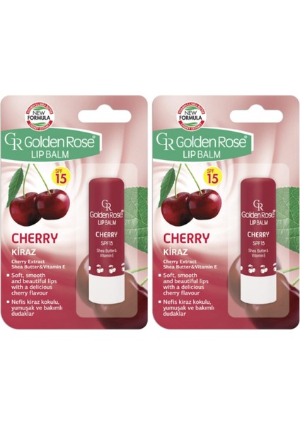 Golden Rose Lip Balm Cherry Kirazlı Dudak Koruyucu 2'li