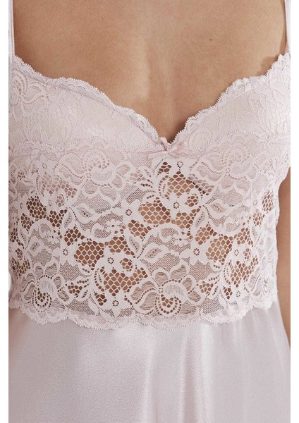 2'lı 4265 Pudra Bayan Saten Gecelik Sabahlık Takımı indirimleri