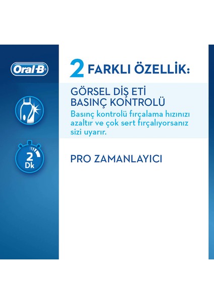 Pro 2500 Şarj Edilebilir Diş Fırçası Cross Action Flora Pink + Seyahat Kabı