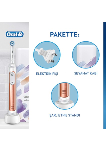 Genius X AI Art of Brushing Rose Gold Şarj Edilebilir Diş Fırçası + Seyahat Kabı