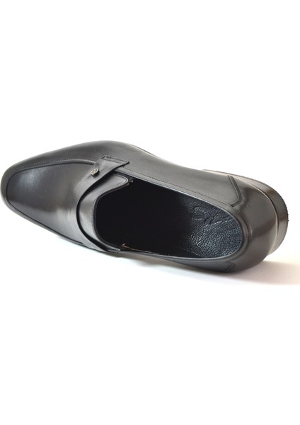 732 Hakiki Deri-Kösele Siyah Tokalı Erkek Ayakkabı modelleri