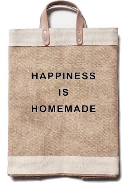 Jüt Hasır Plaj Çantası( Happıness Is Homemade)